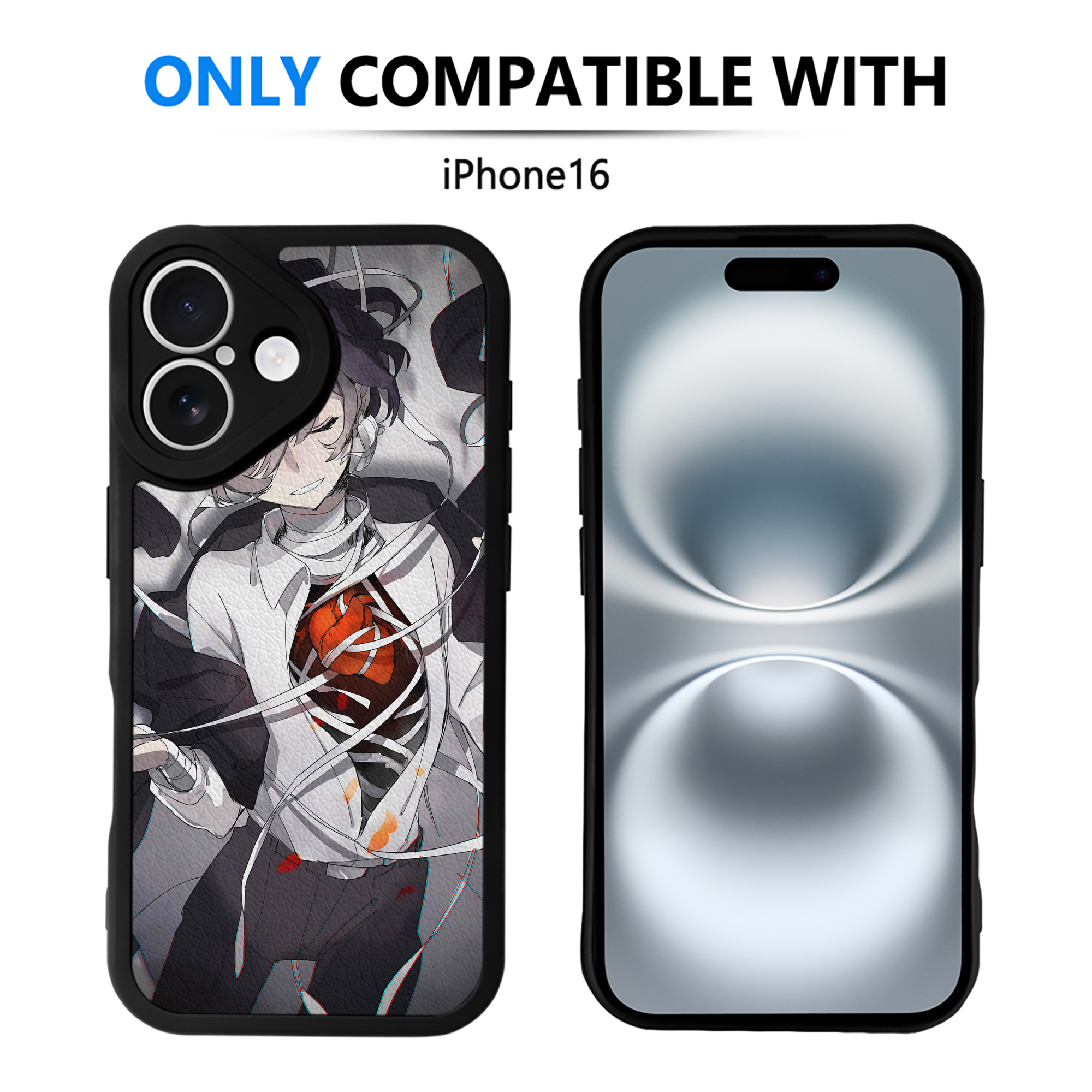 （画像用） 文豪ストレイドッグス Bungo Stray Dogs 【iPhone 16シリーズ対応】シリコンスマホケース（レザー調） 材質：シリコン